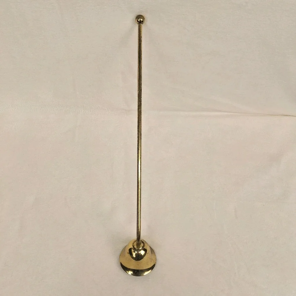 Vintage‎ Brass Bell Candle Snuffer Patina Decorative Taper Extinguisher Tool